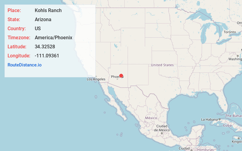 Map of Kohls Ranch