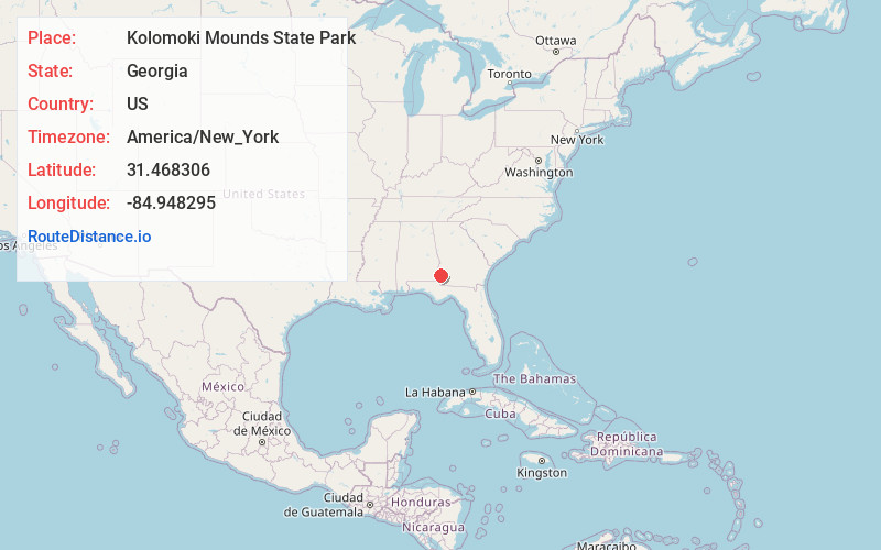 Map of Kolomoki Mounds State Park