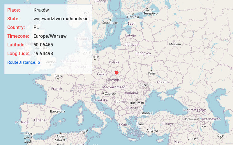 Map of Kraków