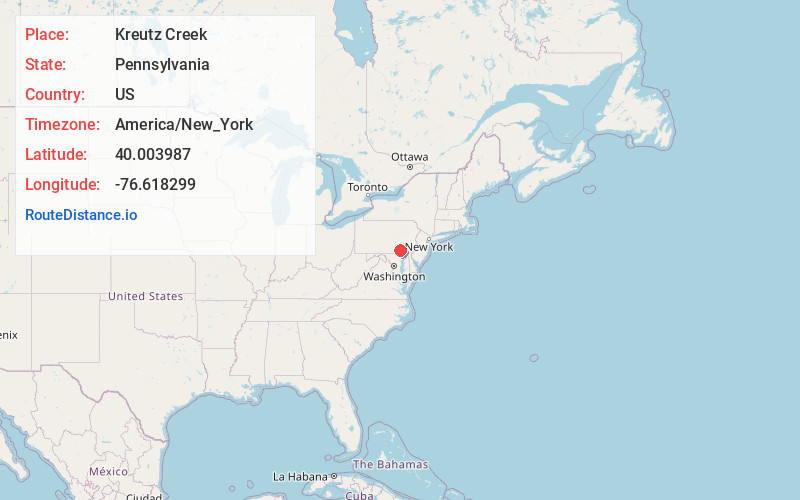 Map of Kreutz Creek