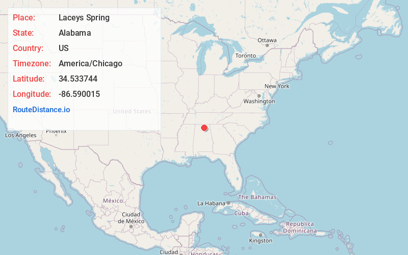Map of Laceys Spring