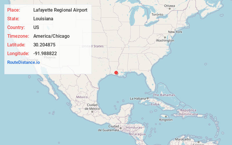 Map of Lafayette Regional Airport