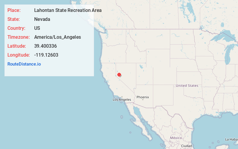 Map of Lahontan State Recreation Area