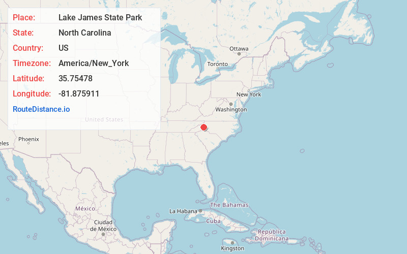 Map of Lake James State Park