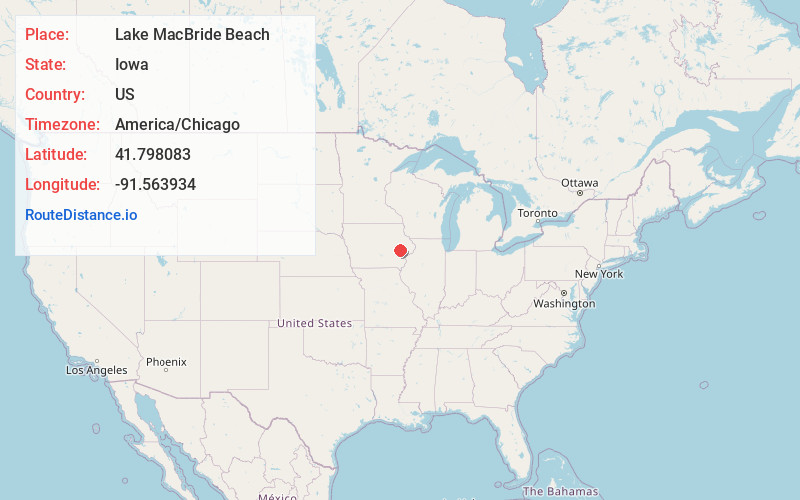 Map of Lake MacBride Beach