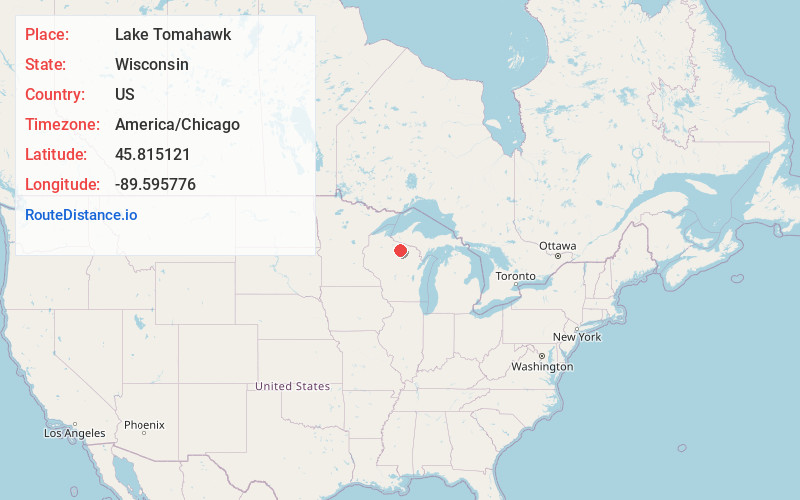 Map of Lake Tomahawk