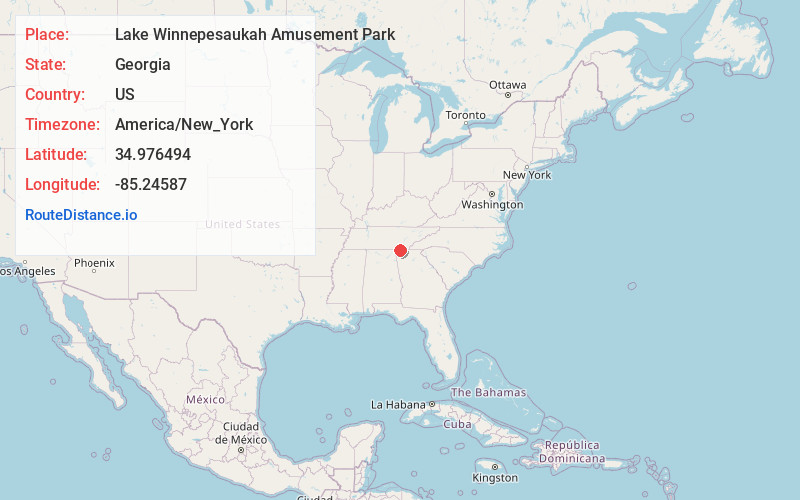 Map of Lake Winnepesaukah Amusement Park