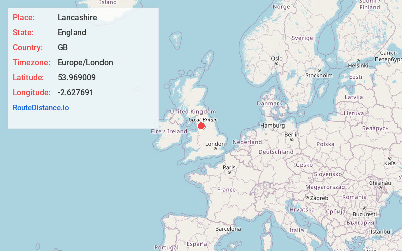 Map of Lancashire