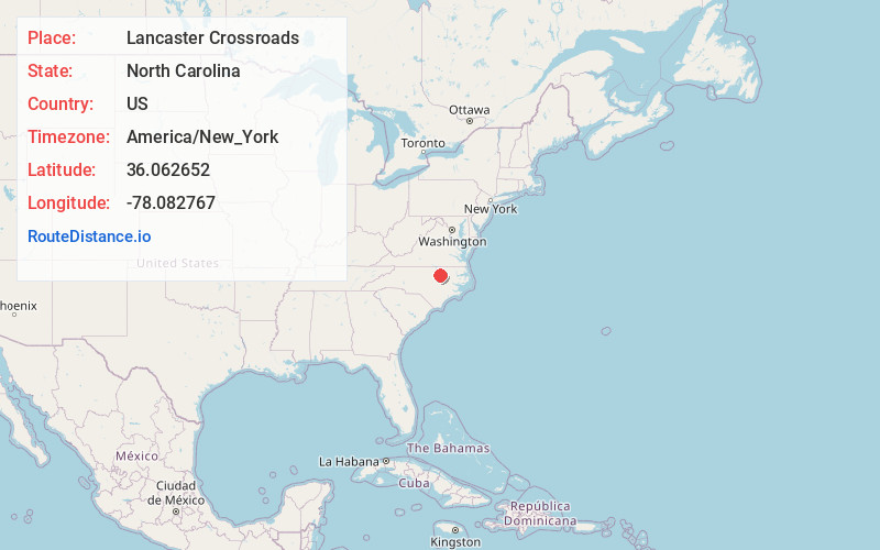Map of Lancaster Crossroads