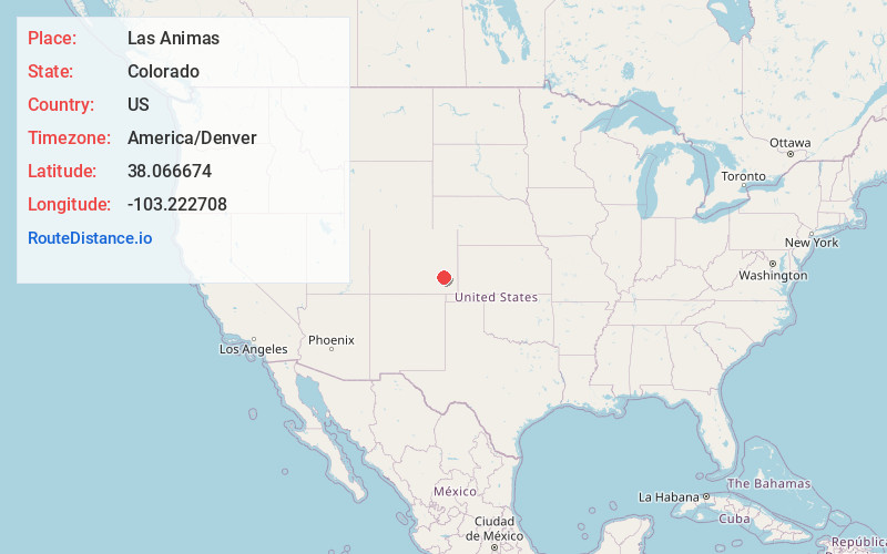 Map of Las Animas