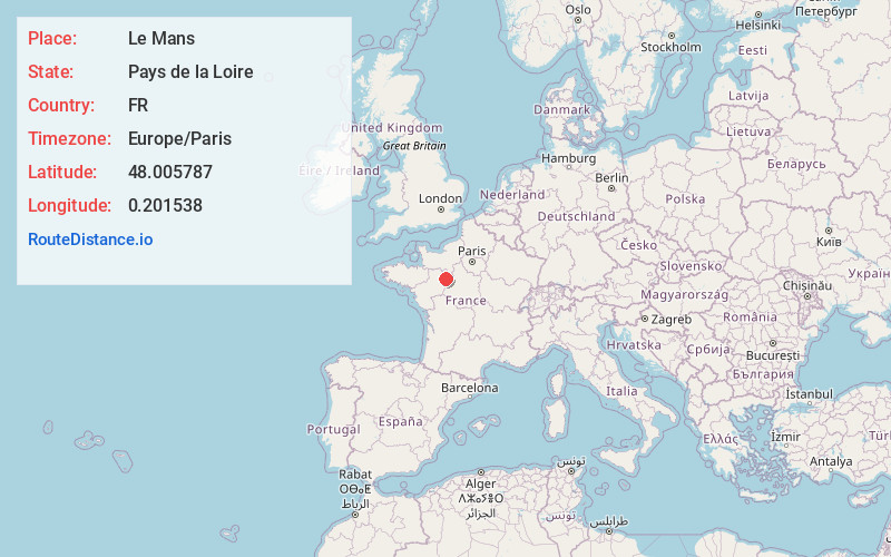 Map of Le Mans