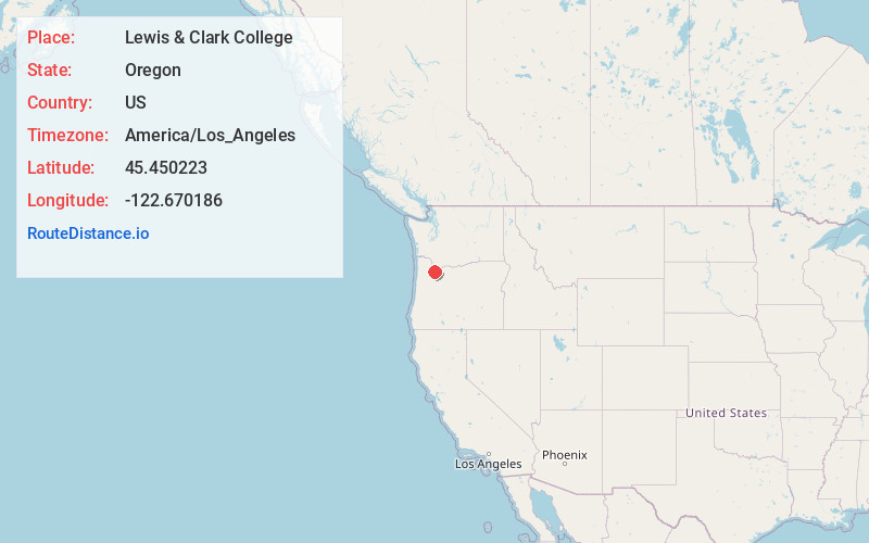 Map of Lewis & Clark College