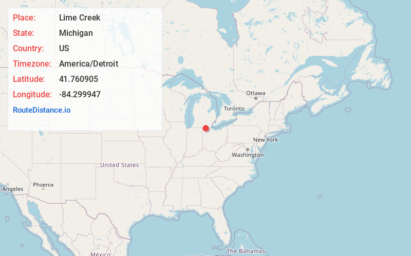Map of Lime Creek