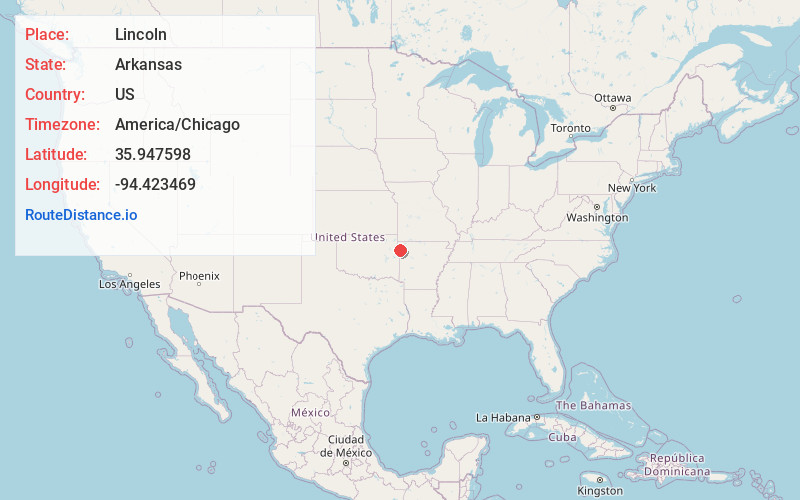 Map of Lincoln