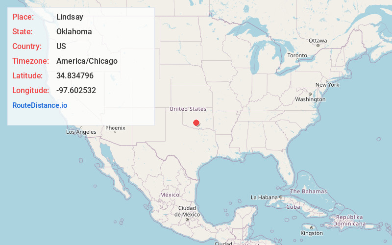 Map of Lindsay