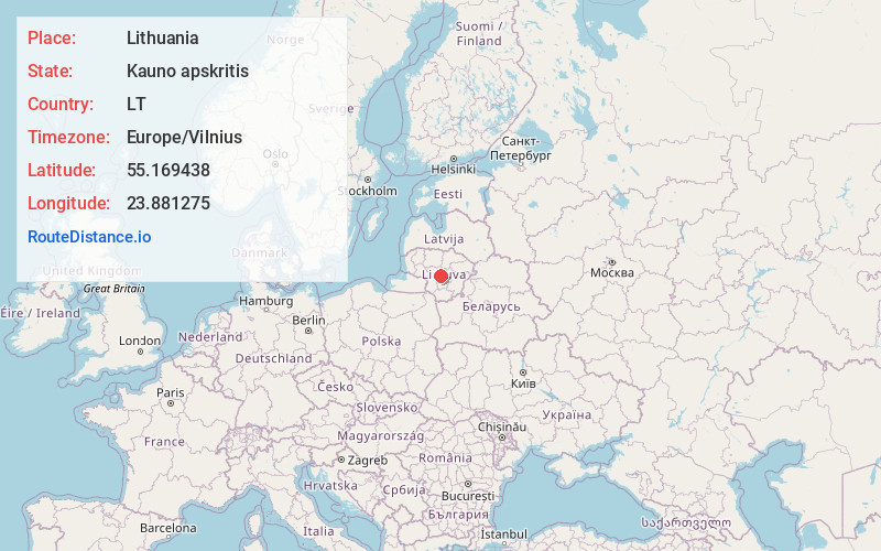 Map of Lithuania