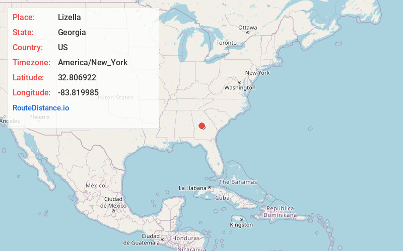 Map of Lizella