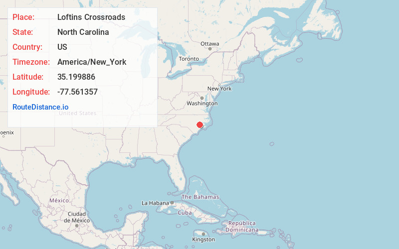 Map of Loftins Crossroads