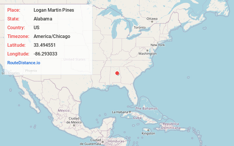 Map of Logan Martin Pines