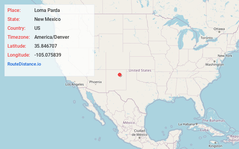 Map of Loma Parda