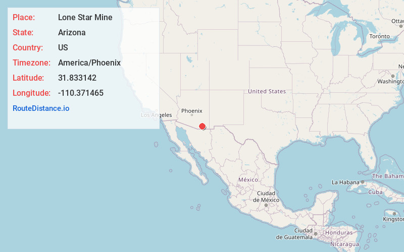 Map of Lone Star Mine