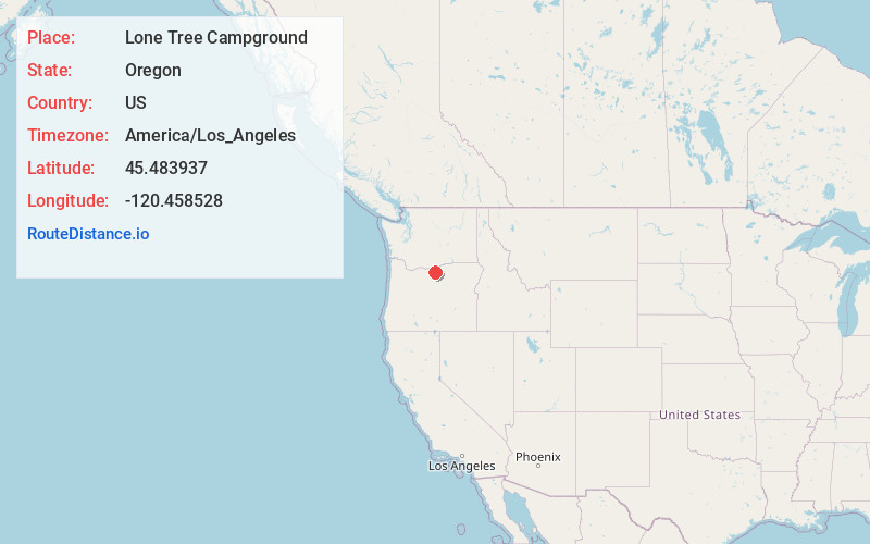 Map of Lone Tree Campground