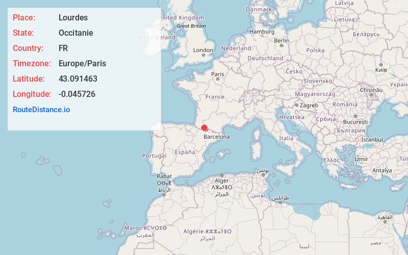 Map of Lourdes