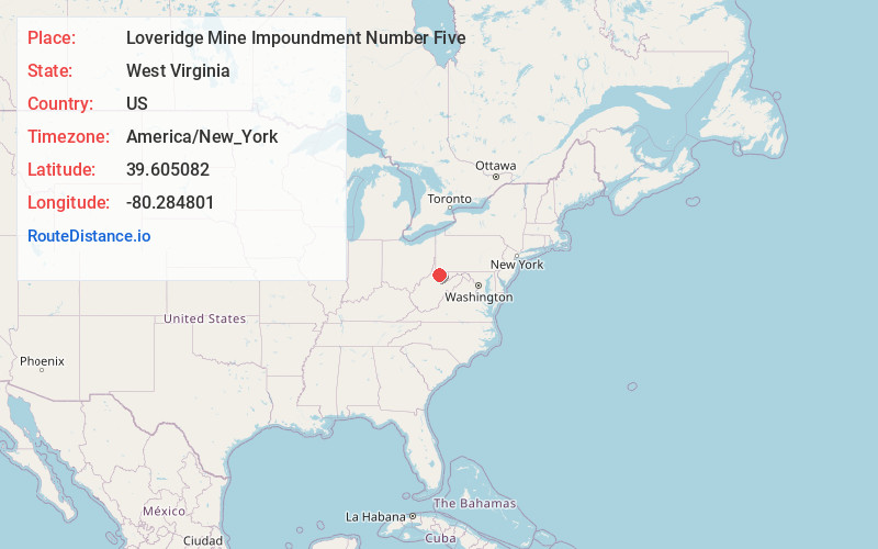 Map of Loveridge Mine Impoundment Number Five
