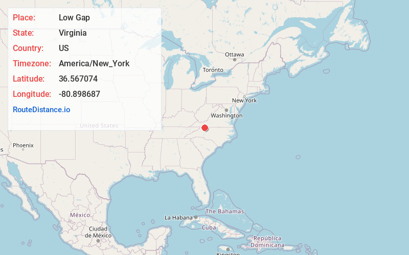 Map of Low Gap