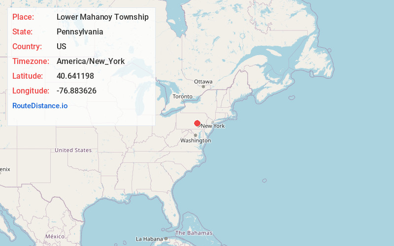Map of Lower Mahanoy Township