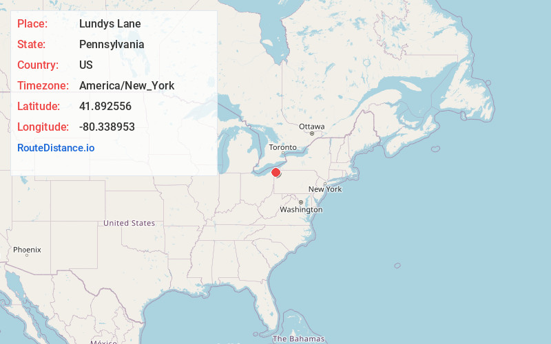 Map of Lundys Lane