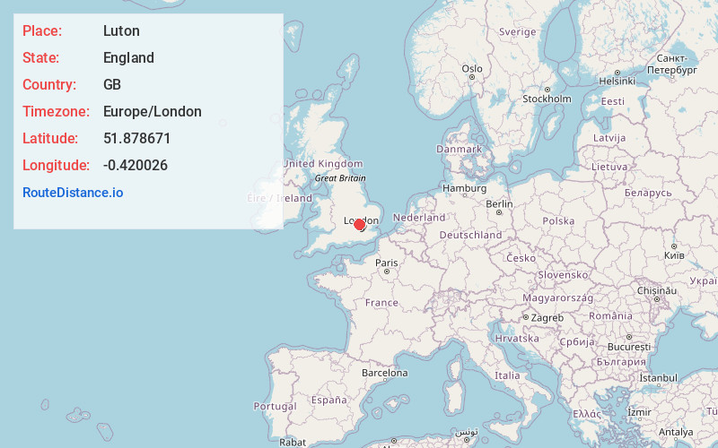 Map of Luton