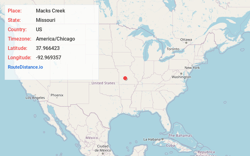 Map of Macks Creek