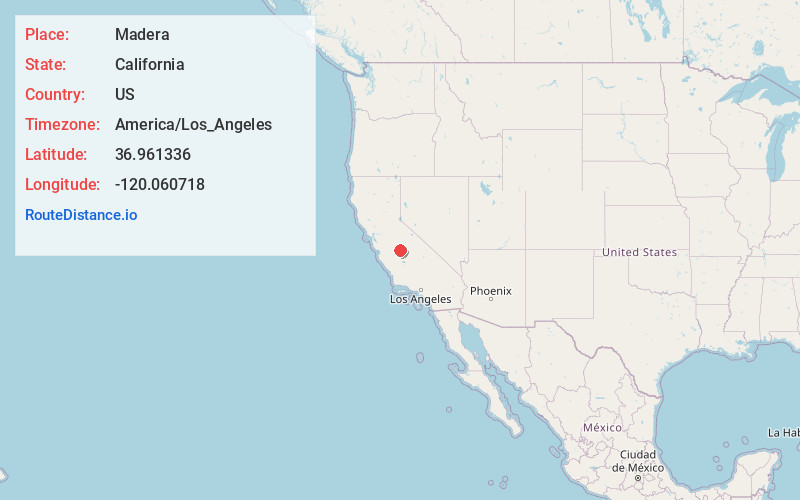 Map of Madera
