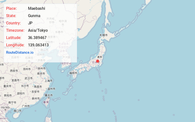 Map of Maebashi