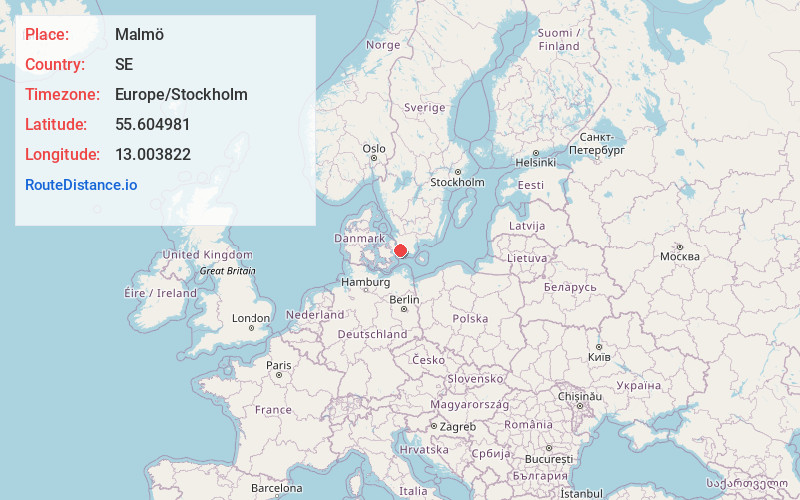 Map of Malmö