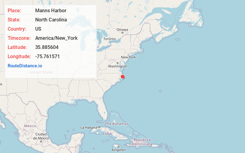 Map of Manns Harbor