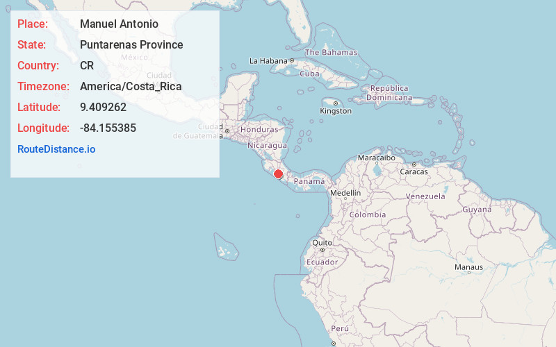 Map of Manuel Antonio