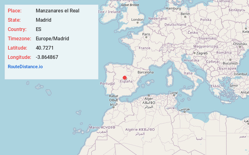 Map of Manzanares el Real