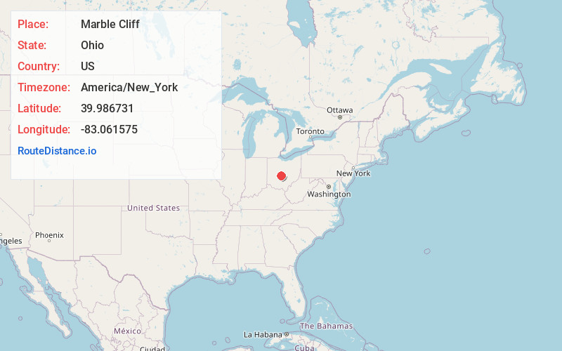 Map of Marble Cliff