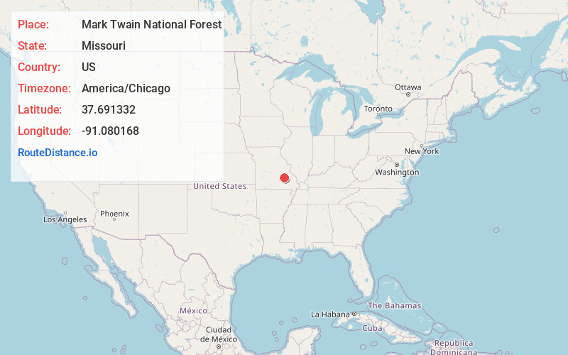 Map of Mark Twain National Forest