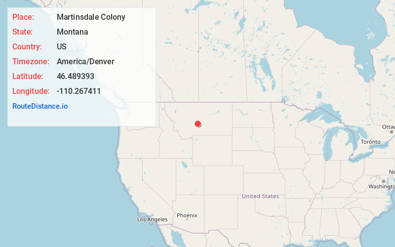 Map of Martinsdale Colony