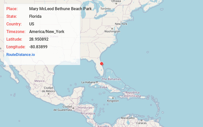 Map of Mary McLeod Bethune Beach Park