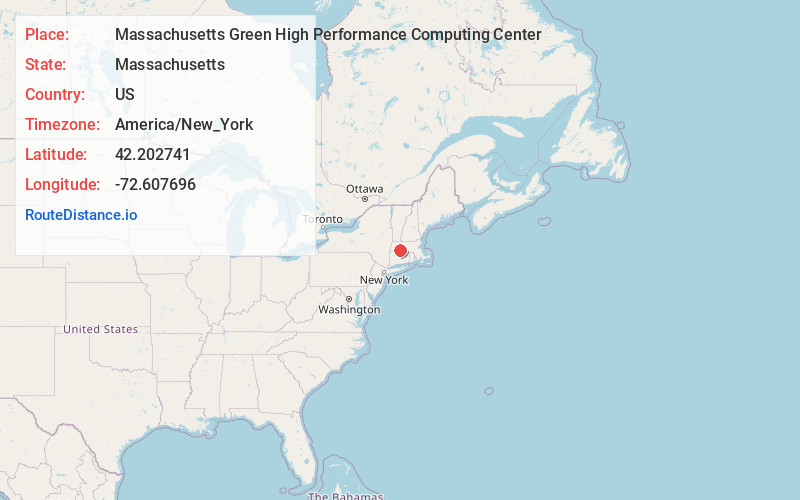 Map of Massachusetts Green High Performance Computing Center