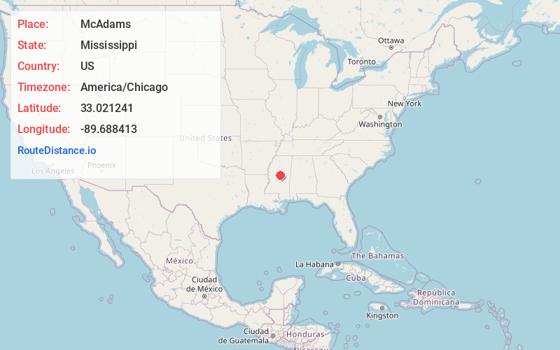Map of McAdams