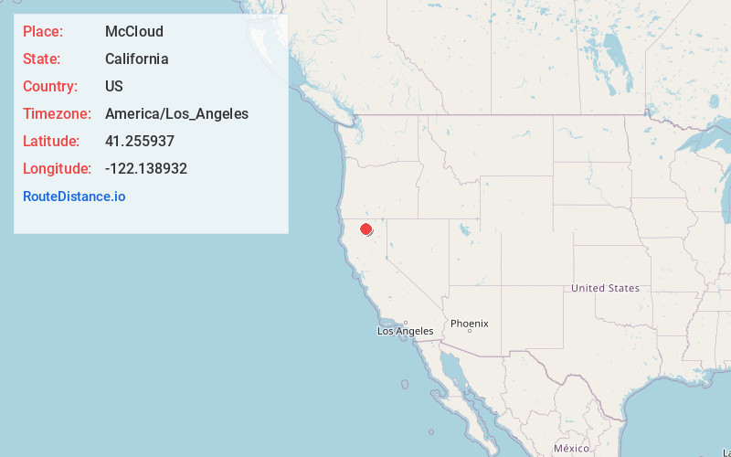 Map of McCloud
