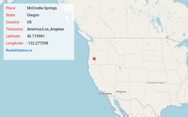Map of McCredie Springs