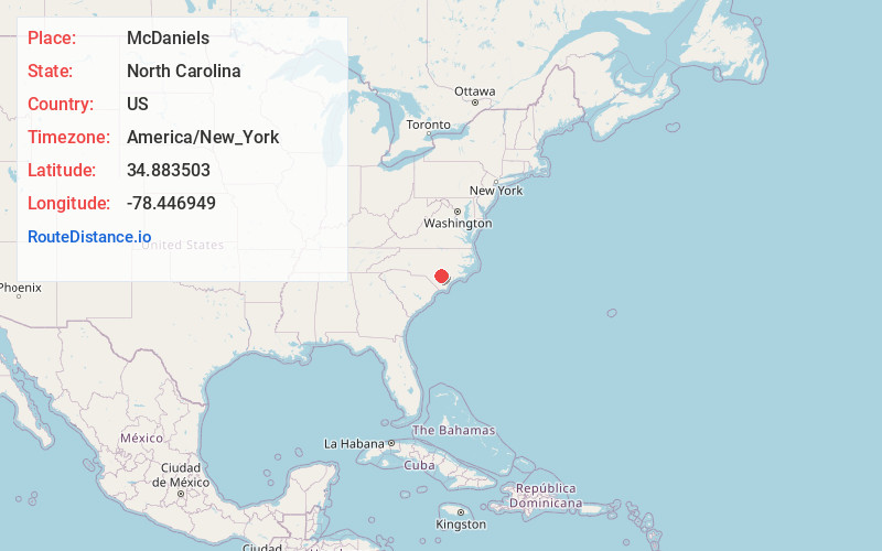 Map of McDaniels