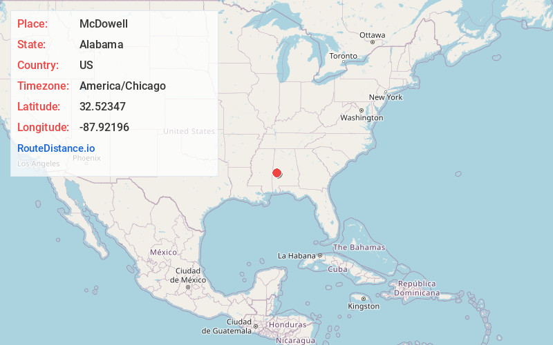 Map of McDowell