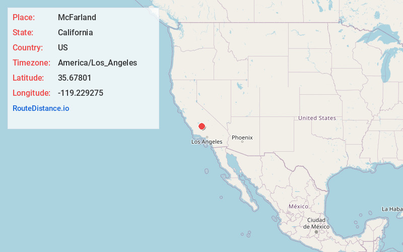 Map of McFarland